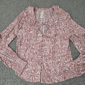 Anthropologie‎ Florence Balducci Floral Peasant Blouse Womens M Romantic Boho